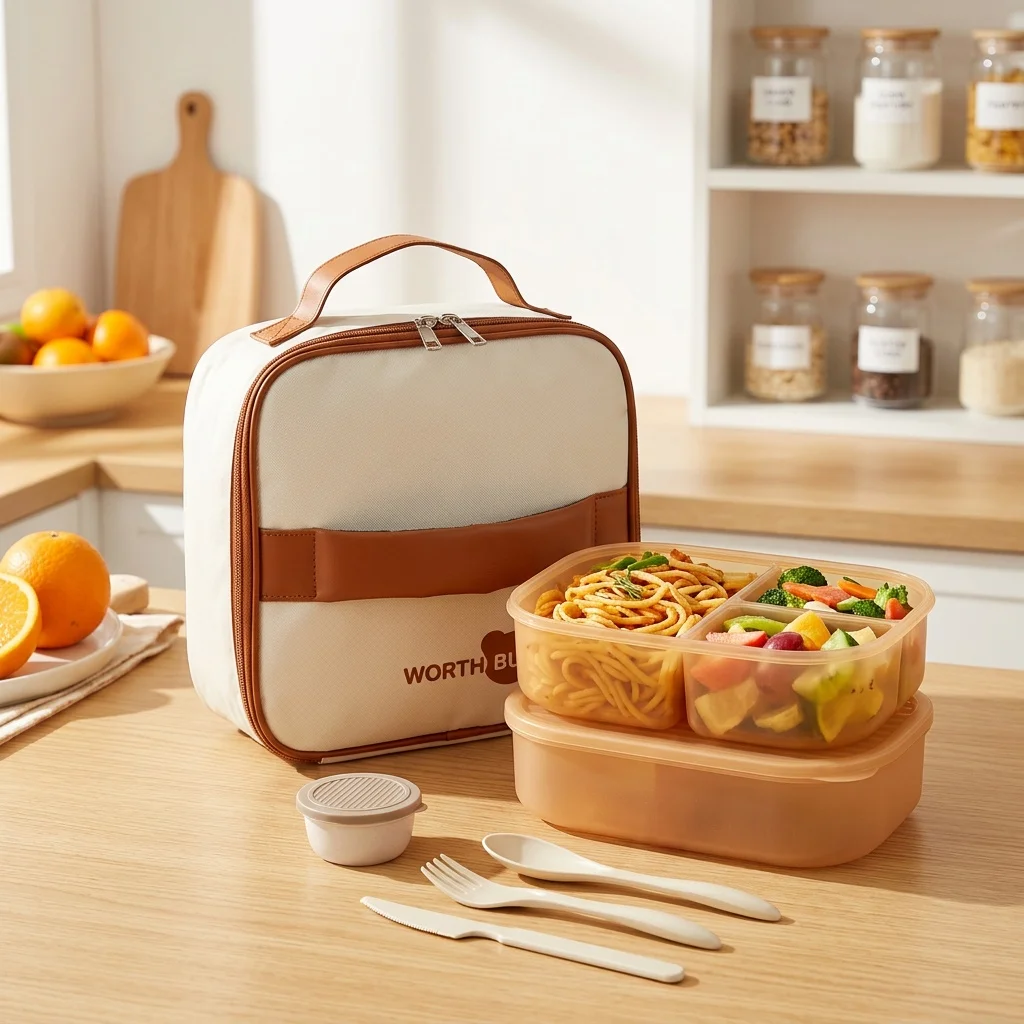 Food Storage With Dividers - علبة طعام بلاستيكية قابلة للفصل، يمكن