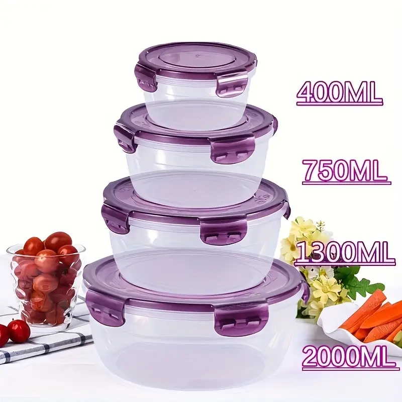 Food Storage Meals - 4 حاويات بلاستيكية لتخزين الطعام، صناديق