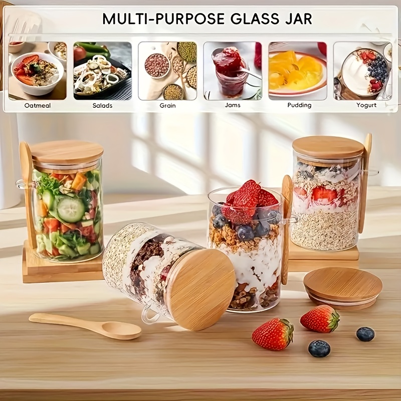 مجموعة أكواب زجاجية للشوفان، ت - مراجعة Food Storage Oven Safe وسعره
